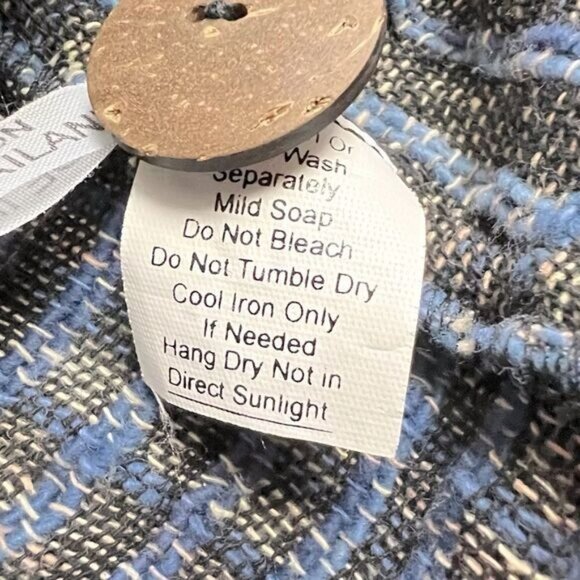 YASUKO KURISAKA WOMENS HANDWOVEN ASYMMETRICAL COTTON JACKET BLUE GRAY WEAVE M/L - Picture 4 of 10